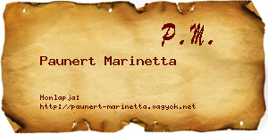 Paunert Marinetta névjegykártya